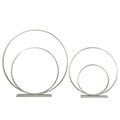 Urban Trends Collection Urban Trends Collection 31079 Metal Round Spiral Ring Abstract Sculpture Design on Rectangular Base; Metallic Silver - Set of 2 31079